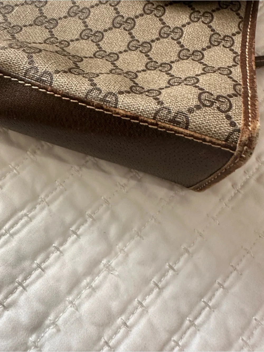 Gucci Vintage Brown Monogram Canvas Bag